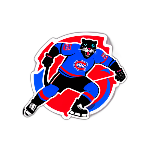 Leaping Panther Hockey Sticker
