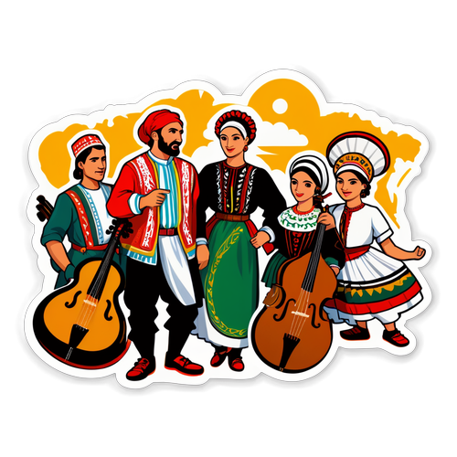 Kulturell collage klistremerke av Balkan