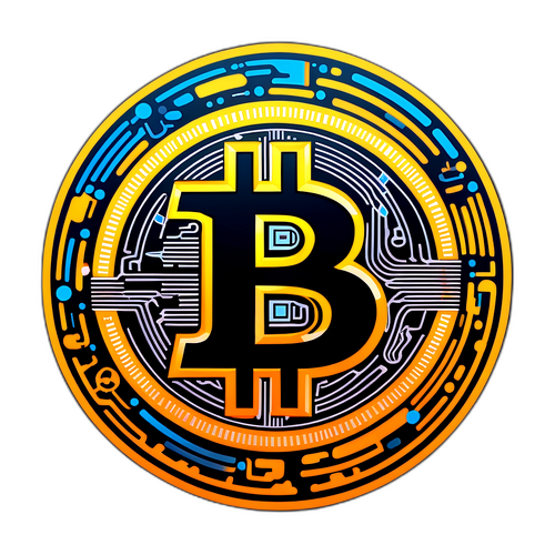 Bitcoin-Symbol mit digitalen Elementen