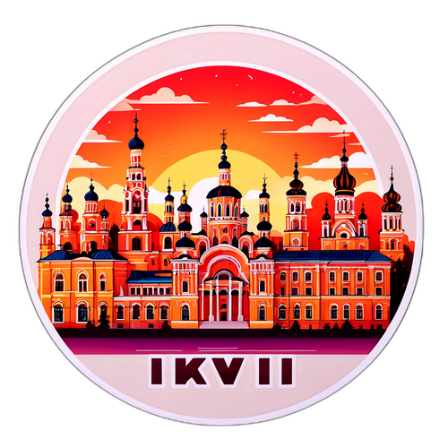 Makulay na Skyline ng Kyiv sa Takipsilim