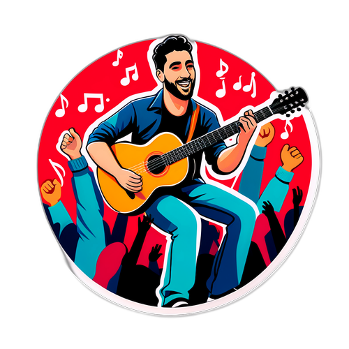 מתן פרץ מנגן בגיטרה