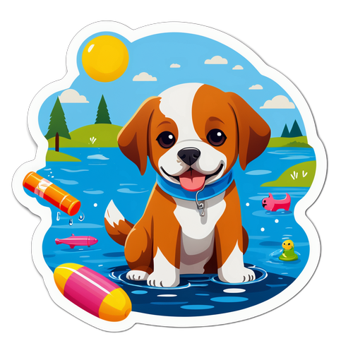 Ein lustiges Motiv mit einem Hund am Pleschinger See