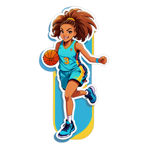 Dynamic Basketball Action Sticker