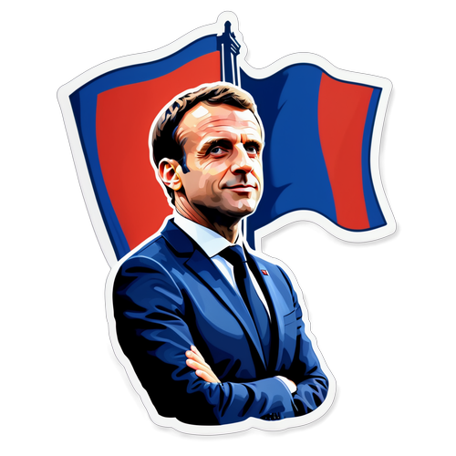 An artig avbildning av president Emmanuel Macron