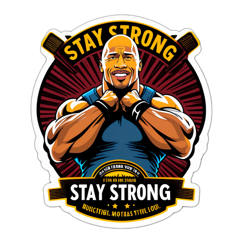Autocolant motivațional cu Dwayne Johnson