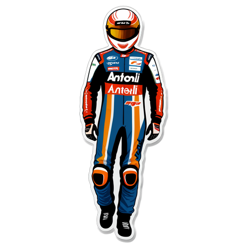 Cooles Sticker von Antonelli im Rennanzug