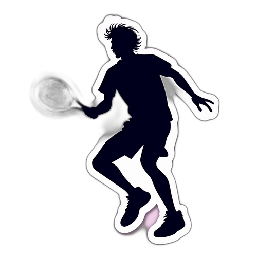 Adesivo Minimalista: Silhouette di Tennis
