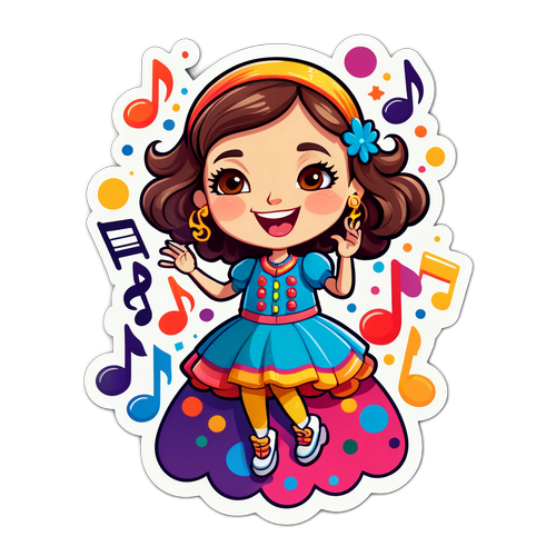 Kolorowa naklejka muzykalna