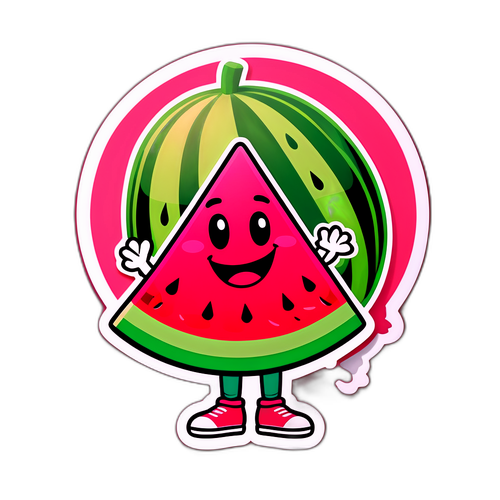 여름을 상징하는 수박 모양 캐릭터