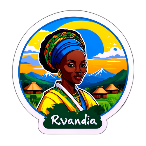 Umělecká nálepka Rwandy