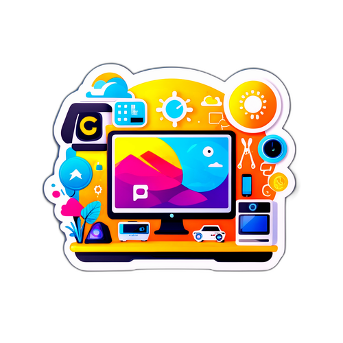 科技改变生活的贴纸