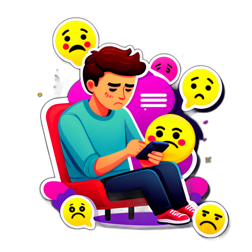 Ilustração de Pessoa Frustrada com Celular