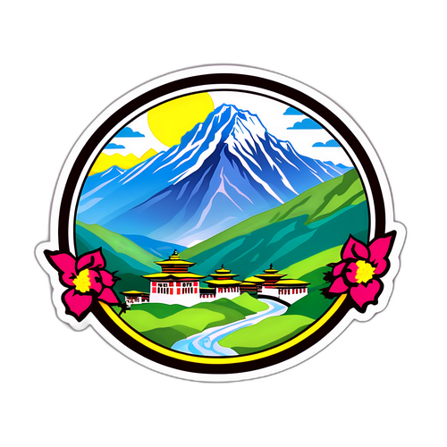 Vacker utsikt över Bhutan med Himalaya