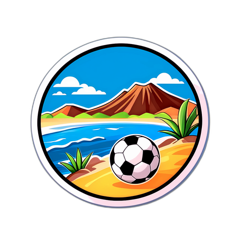 Vista de Aruba con Pelota de Fútbol