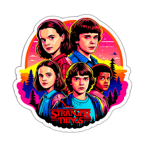 Стікер "Актори за кулісами Stranger Things"