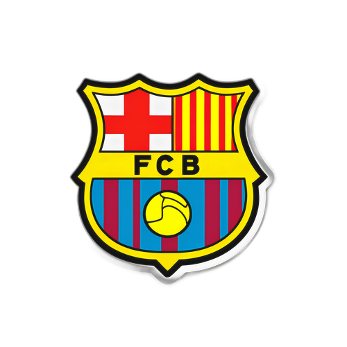 Nostalgisches Design mit altem FC Barcelona-Logo und Retro-Farben