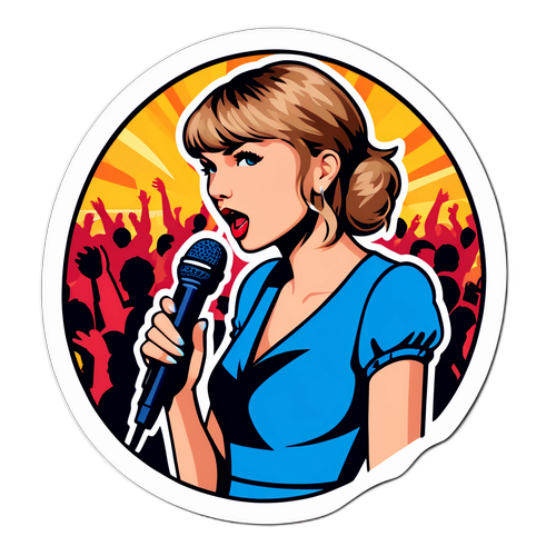 Taylor Swift z mikrofonem w tłumie