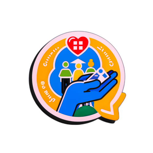 社会保険をテーマにした安心感のあるステッカー