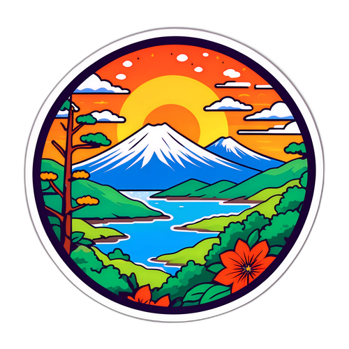 愛媛県の風景を描いたオリジナルデザインのステッカー