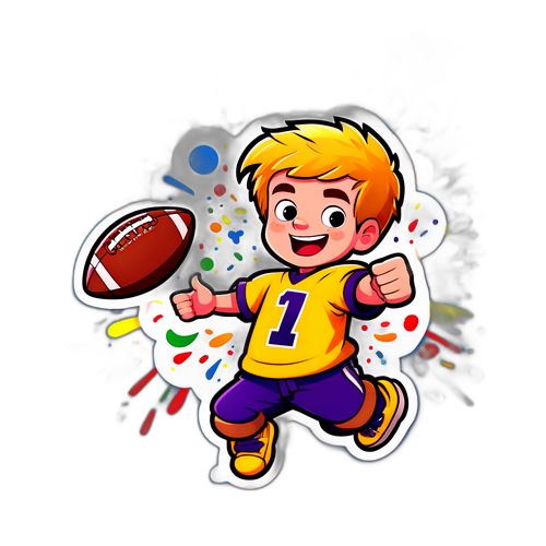 Playful Touchdown Celebration Sticker