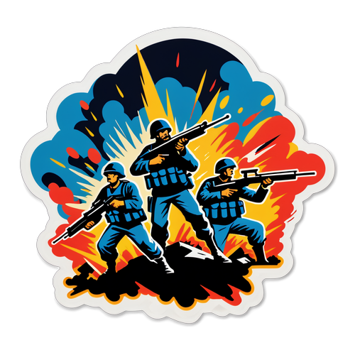 La Bataille Épique des Jeux: Un Sticker de Combat Militaire qui Fait Frémir!