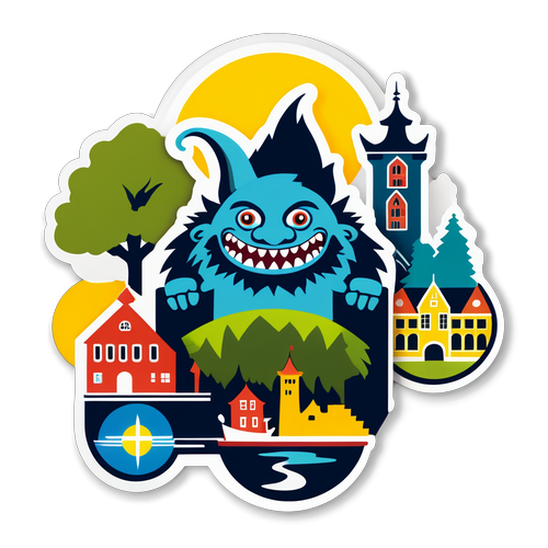 Trollhättan's Dolda Skatter: Sticker Design som Hyllar Stadens Ikoniska Symboler!