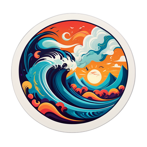 Surreal landskap med bølger