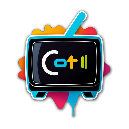 Minimalistische Sticker mit TV-Symbol