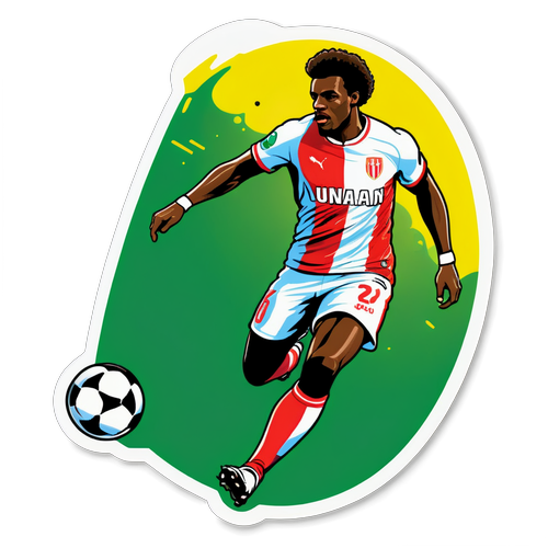 Illustration d'un joueur de football en plein match entre Nantes et Monaco