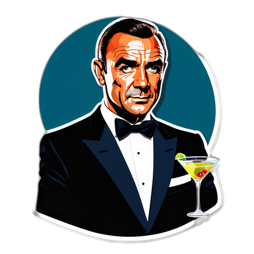 Een getextureerd portret van Sean Connery als James Bond
