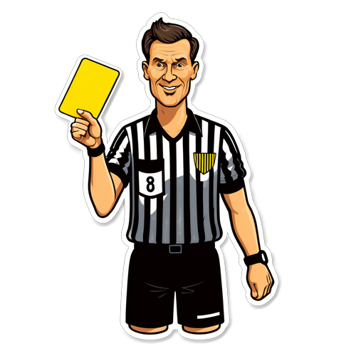 Referee Espen Eskås med Gult Kort