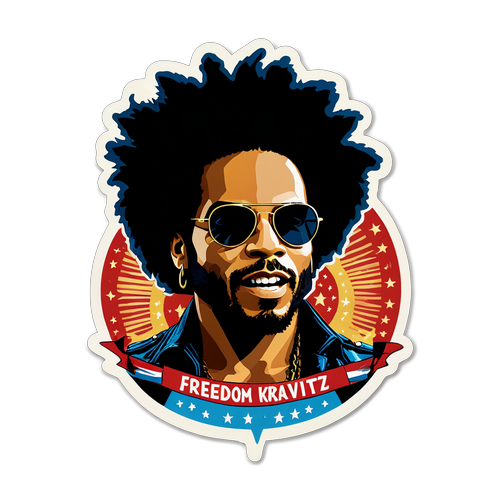 Descoperă Libertatea prin Muzică: Autocolant Artistic Retro Dedicat lui Lenny Kravitz!