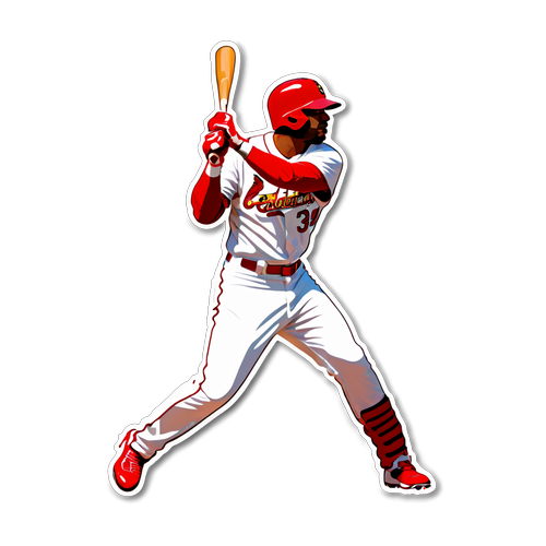 バッティング中のカーディナルズ選手