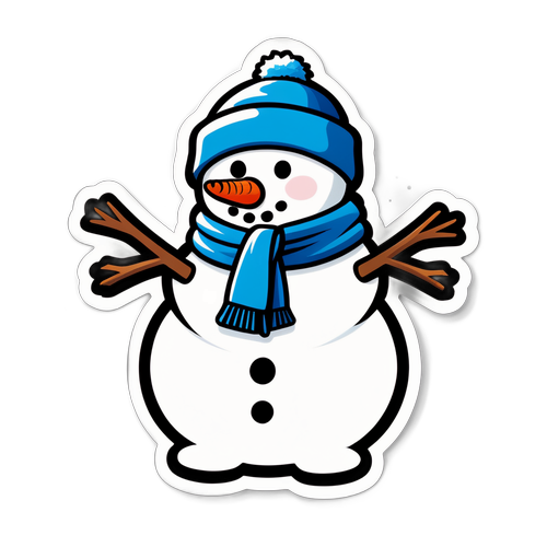 雪だるまの冬のステッカー