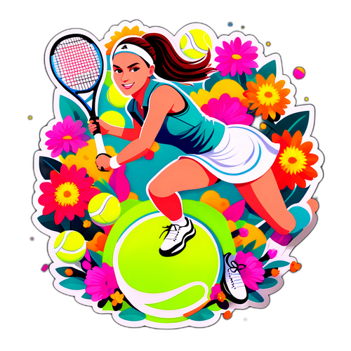 Vibrant Sticker af Elena Rybakina