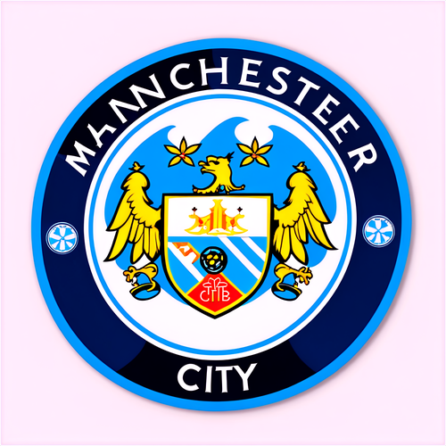 Manchester City Emblem med Stadium och Spelögonblick