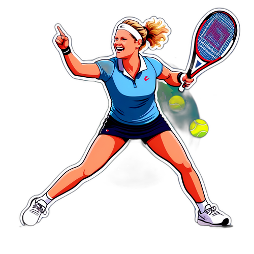 Cheerful Tennis Sticker Design