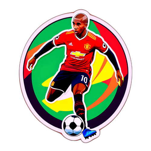 Stika ya Ashley Young akiwa na mpira wa kandanda