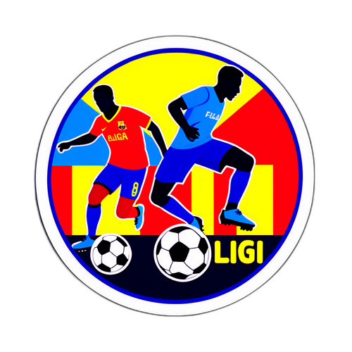 Logo La Liga với nền cờ Spain