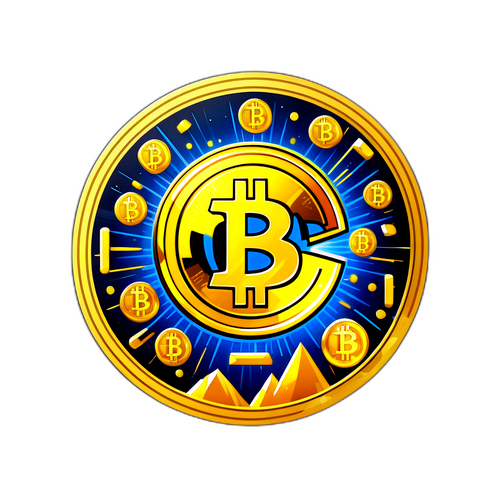Sticker ya Bitcoin inayoangaza