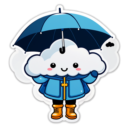 Cute na Ulap na May Raincoat