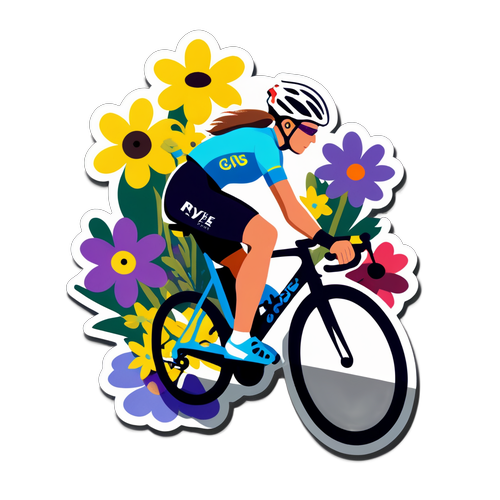 Fietsen in Bloei: Tour de France Femmes Sticker