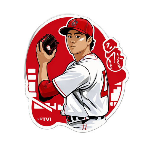 大谷翔平投球專注貼紙