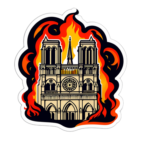 Notre Dame Katedral med Eld