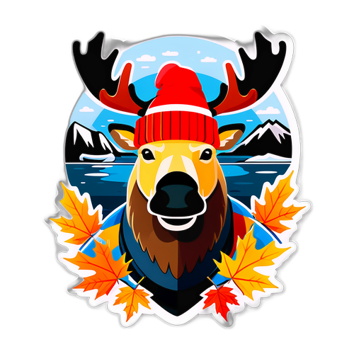 Vibrant klistermärke med finsk och kanadensisk kultur