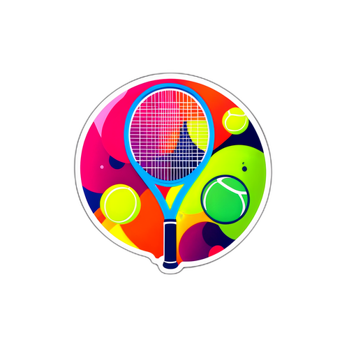 Autocollant abstrait de tennis