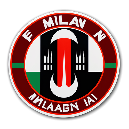 Adesivo do Milan com a bandeira do clube e a frase 'Forza Milan!'