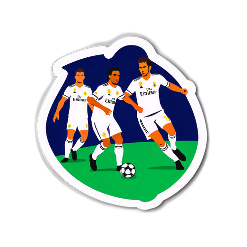레알 마드리드 스타 선수들이 경기를 하는 장면 스티커