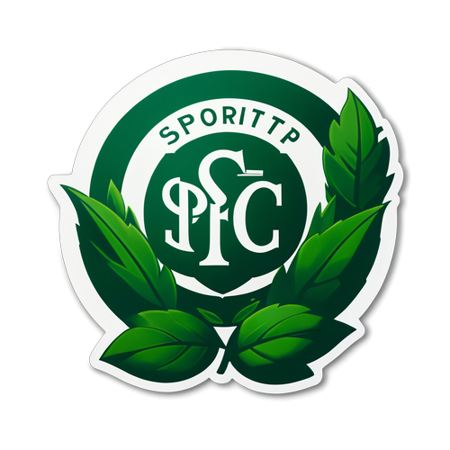 Arte do logo do Sporting CP com bola de futebol e folhas verdes