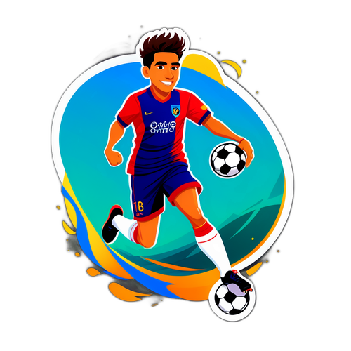 Alan Franco com bola de futebol